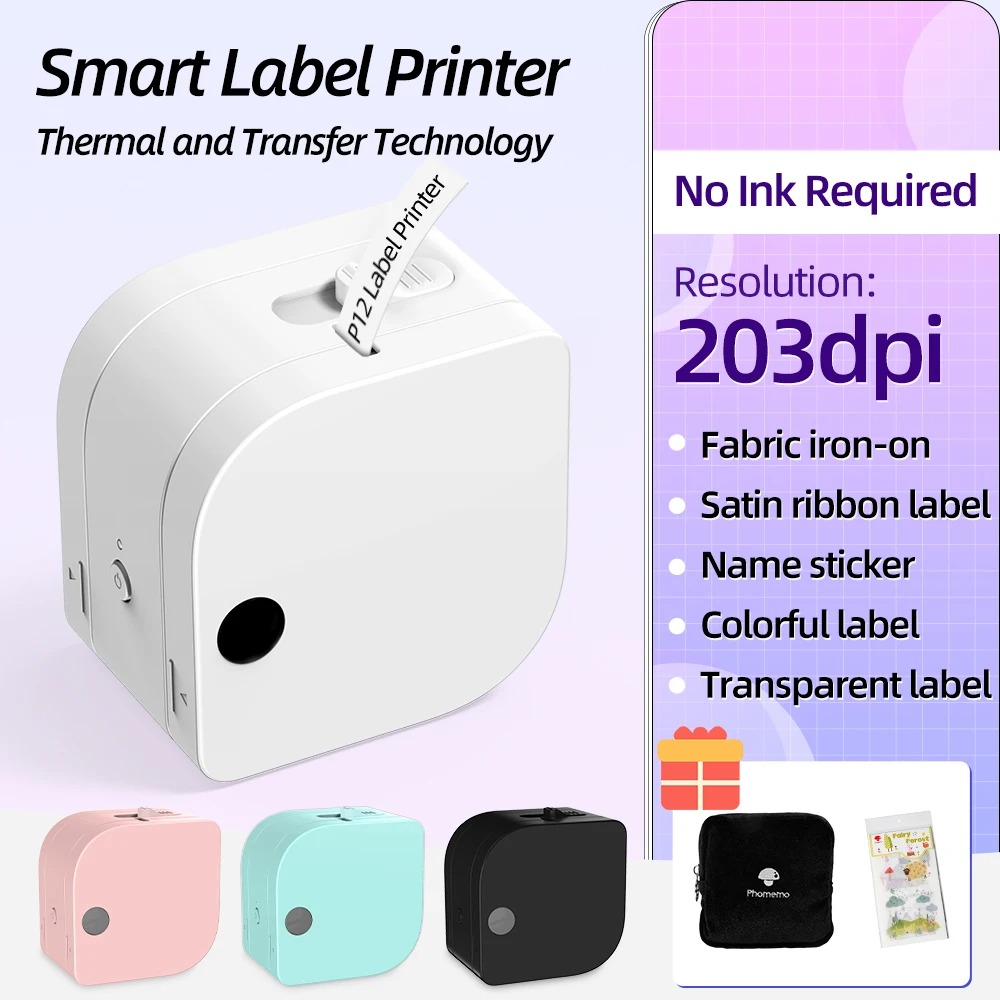 Sticker Label Template - テープ付きミニラベルマシン,Bluetooth,ポータブルステッカー,複数のテンプレート,フォントレス,p12