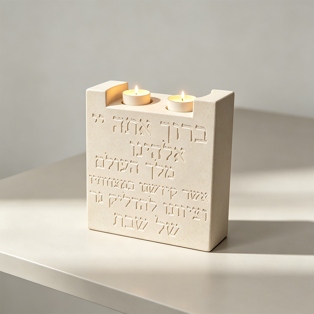 Candle Vessel Supplies - シャバットダブルキャンドルホルダーシリコンモールド、再利用可能なハヌカメンオラキャンドル容器、コンクリートDIYユダヤ工芸用品