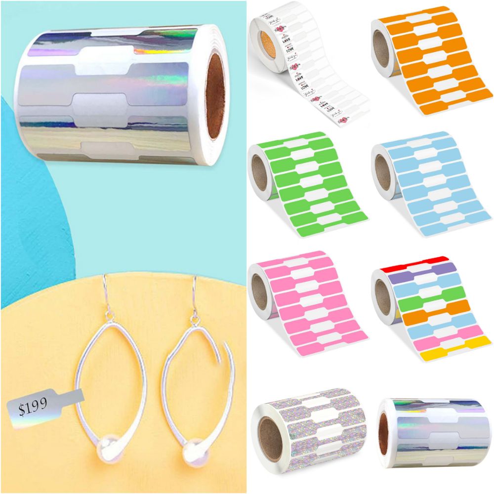 Kraft Hang Tag - 500 個マルチカラージュエリー価格ラベル空白クラフト紙ジュエリーハングタグ包装装飾ディスプレイツール