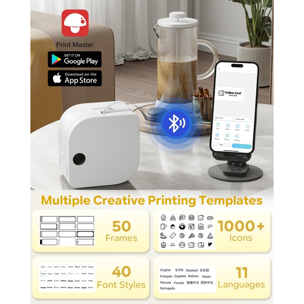 テープ付きミニラベルマシン,Bluetooth,ポータブルス - Sticker Label Template のレビューと価格